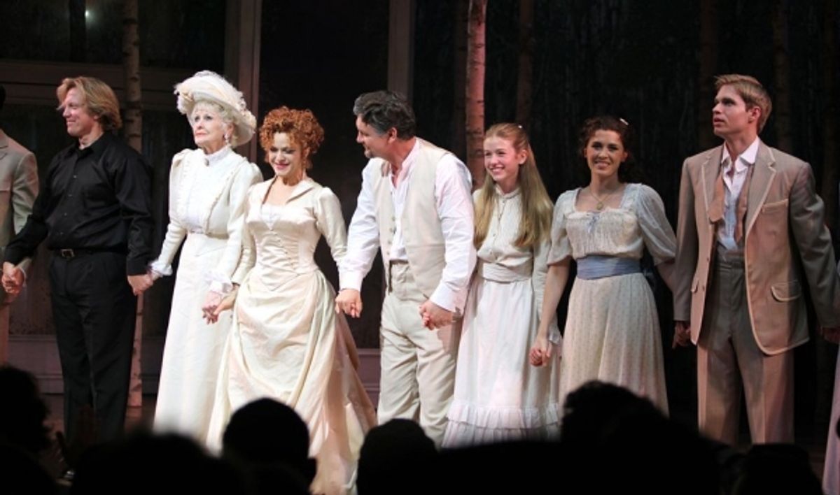 Elaine Stritch, Bernadette Peters, Alexander Hanson, Katherine McNamara, Ramona Mallory, Hunter Ryan Herdlicka at 