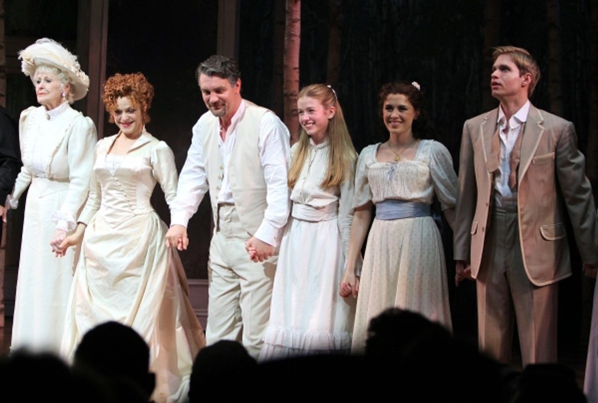 Elaine Stritch, Bernadette Peters, Alexander Hanson, Katherine McNamara, Ramona Mallory, Hunter Ryan Herdlicka at 