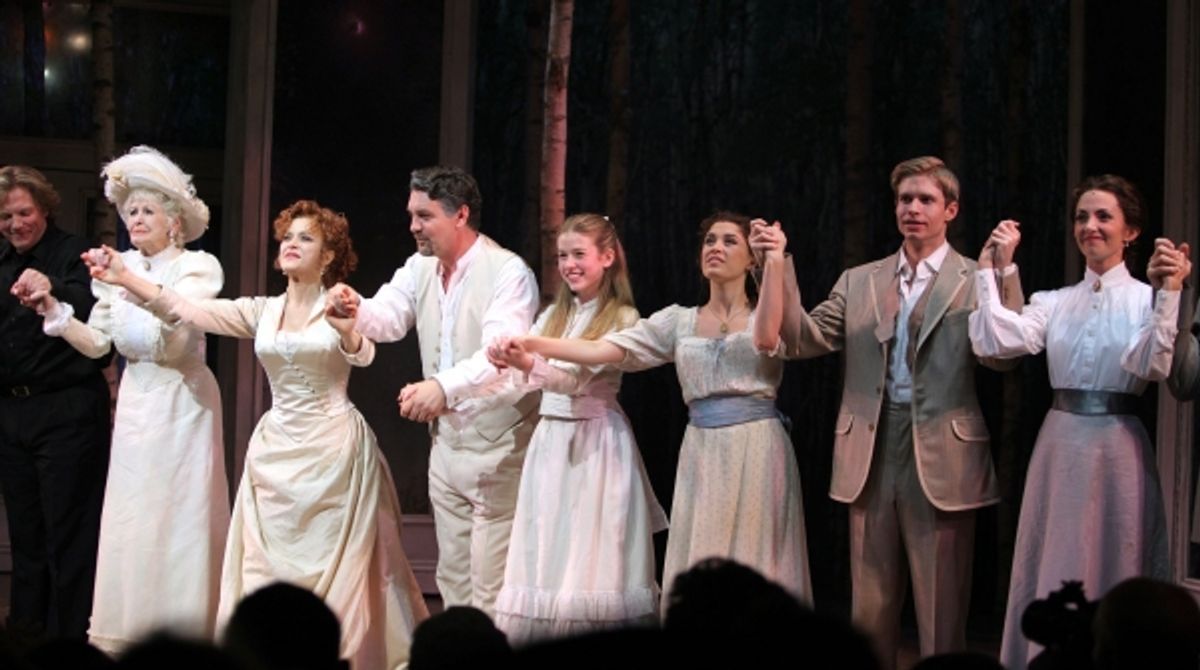 Elaine Stritch, Bernadette Peters, Alexander Hanson, Katherine McNamara, Ramona Mallory, Hunter Ryan Herdlicka and Ramona Mallory at 