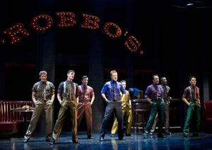 Will Chase (center, as Little John Dante) and the cast  Photo