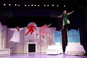 Wendy (Kaitlin Ferrara), Michael ( Alex Pasieka), John (Connor Ives) and Peter Pan (C Photo
