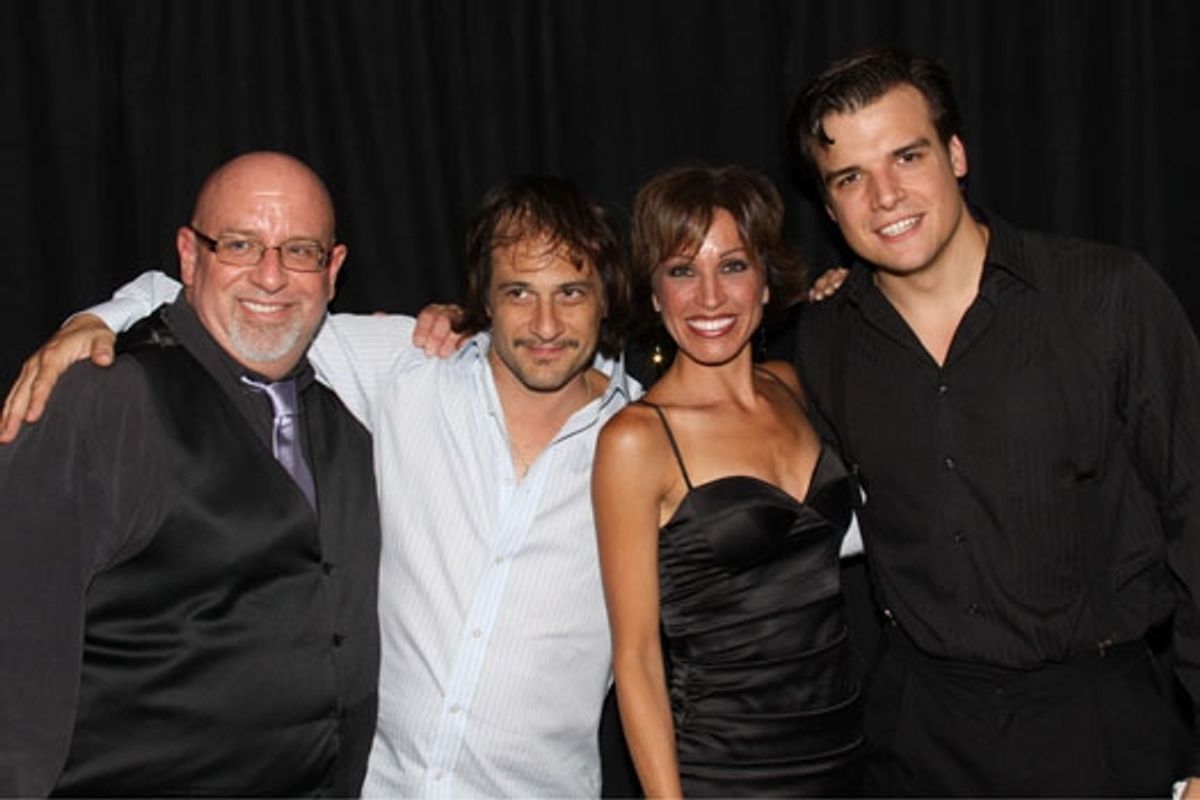 Music Director Gerald Sternbach, Jason Paige, Jill Burke, and Doug Carpenter greet fans at Upright Cabaret/La Mirada Theatre at 