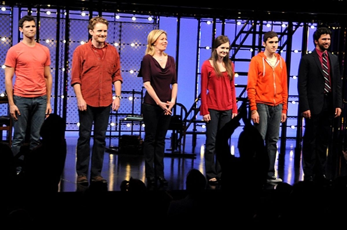Kyle Dean Massey, Jason Danieley, Marin Mazzie, Meghann Fahy, Adam Chanler-Berat & Louis Hobson at 