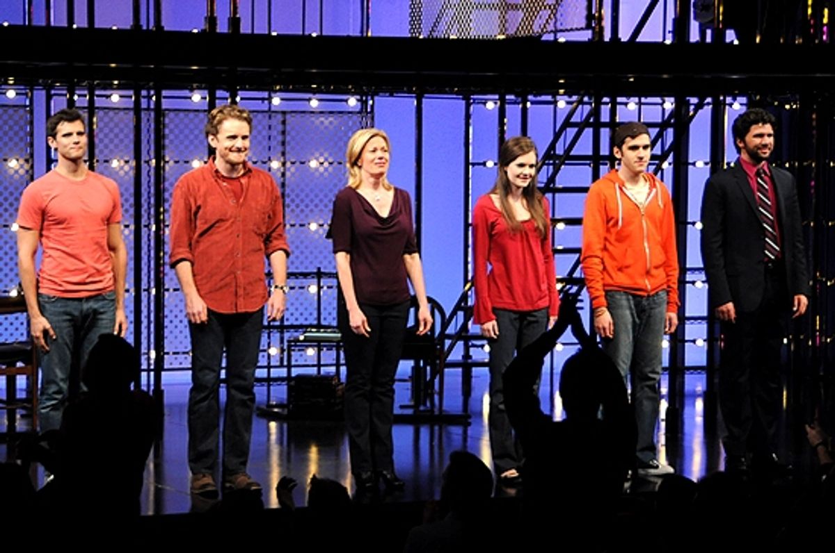 Kyle Dean Massey, Jason Danieley, Marin Mazzie, Meghann Fahy, Adam Chanler-Berat & Louis Hobson at 