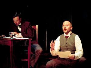 Demian Krentz and Joe Anderson (R) as Adam and Chauncy Binjimmons @ BroadwayWorld Demian Krentz and Joe Anderson (R) as Adam and Chauncy Binjimmons Photo