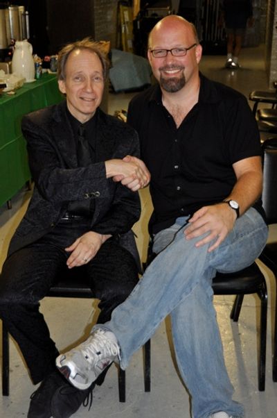 Scott Siegal (Creator, Writer and Host) and Scott Coulter (Director) shake on a terri Photo