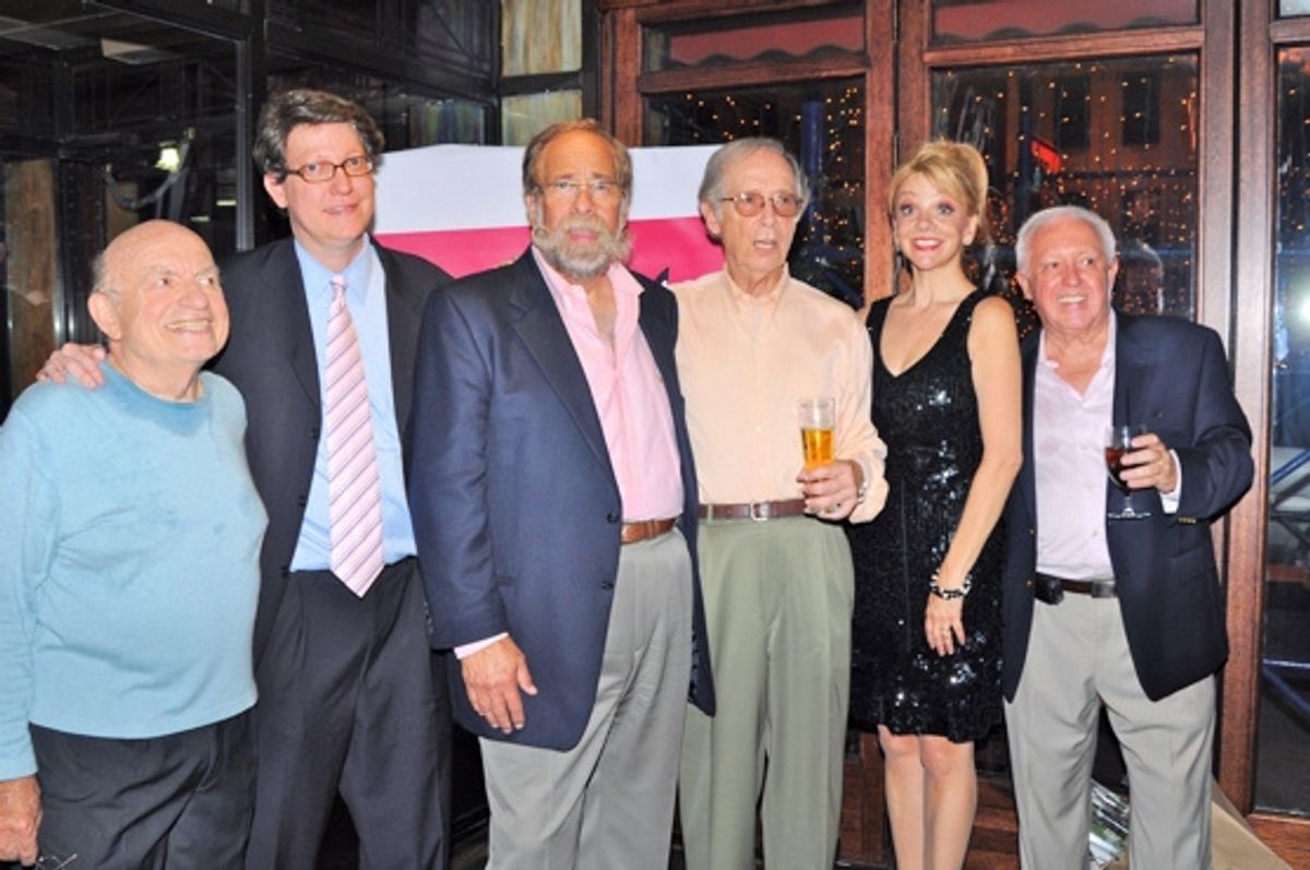 Lou Cutell, Robert Nederlander, Jr., Stanley Browne, Bernie Kopell, Teresa Ganzel and John Finocchio at 