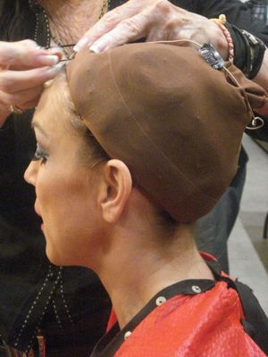 Andrea McArdle - Getting the microphone pinned @ BroadwayWorld Andrea McArdle - Getting the microphone pinned Photo