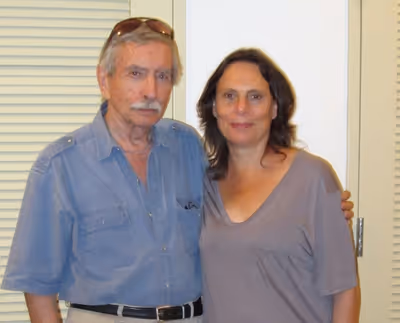 Edward Albee with director Emily Mann  Photo