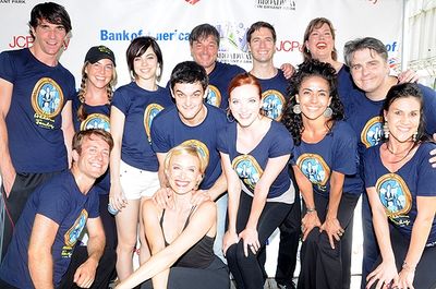 Wesley Taylor, Krysta Rodriguez, Rachel de Benedet  & the cast of the Addams Family Photo
