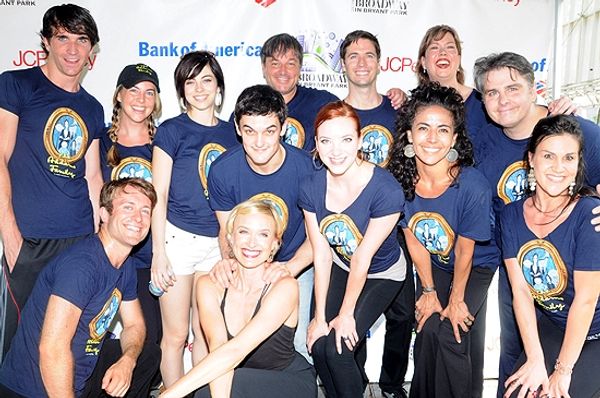 Wesley Taylor, Krysta Rodriguez, Rachel de Benedet  & the cast of the Addams Family Photo