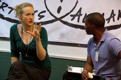Katie Finneran and BAA's Assistant Director Tyrick Wiltez Jones Photo