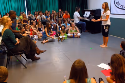 Katie Finneran works with a student of Broadway Artists Alliance Photo