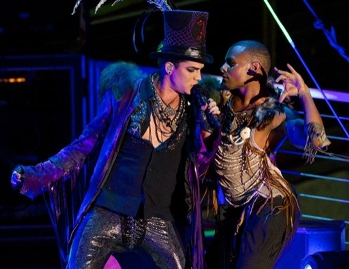 Adam Lambert and dancer at 