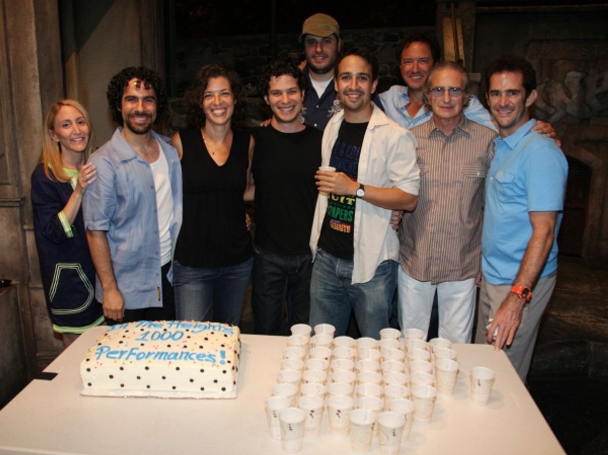 Jill Furman Willis, Alex Lacamoire, Quiara Alegria Hudes, Thomas Kail, Bill Sherman, Lin-Manuel Miranda, Kevin McCollum, Sandy Jacobs and Andy Blankenbuehler at 