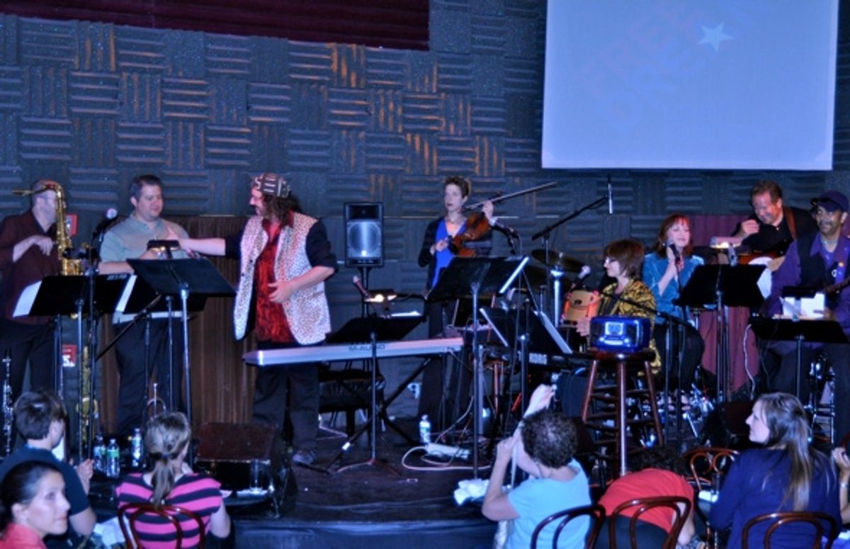 The Dream Band-Doug Katsaros, Elise Morris, Aaron Heick, Jame De La Garza, Jeff Carney, Steve Bargonetti, Clint De Ganon, Cara Sawell and Margaret Dorn at 