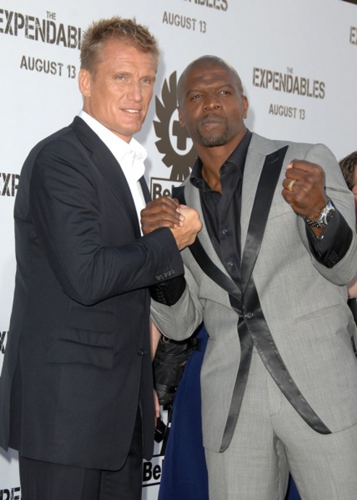 Dolph Lundgren (L) and Terry Crews at 