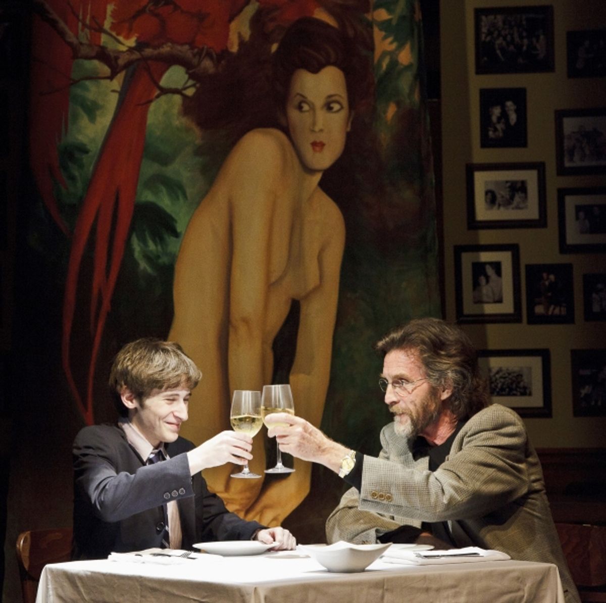 Noah Robbins (L) and John Glover  at 