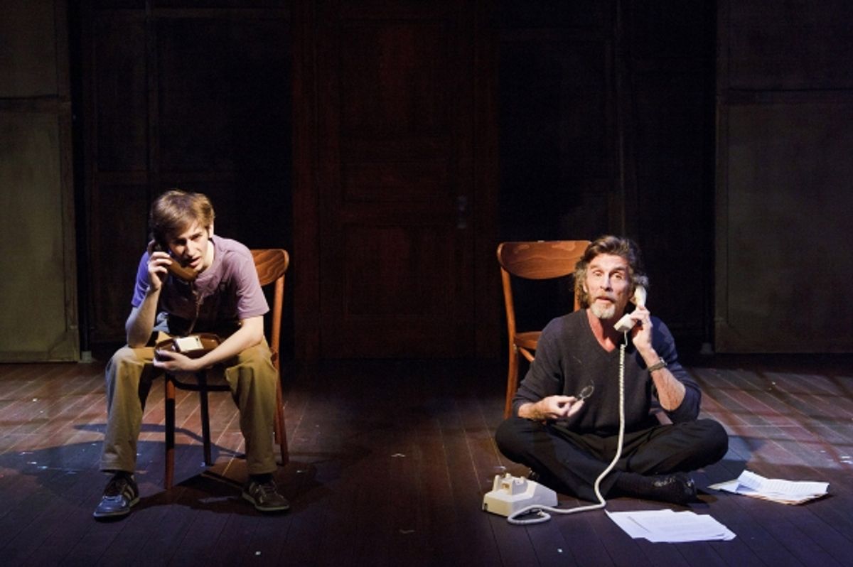 Noah Robbins (L) and John Glover  at 