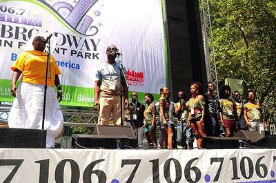 Lillias White & Sahr Ngaujah (Fela!) and the cast of FELA! Photo
