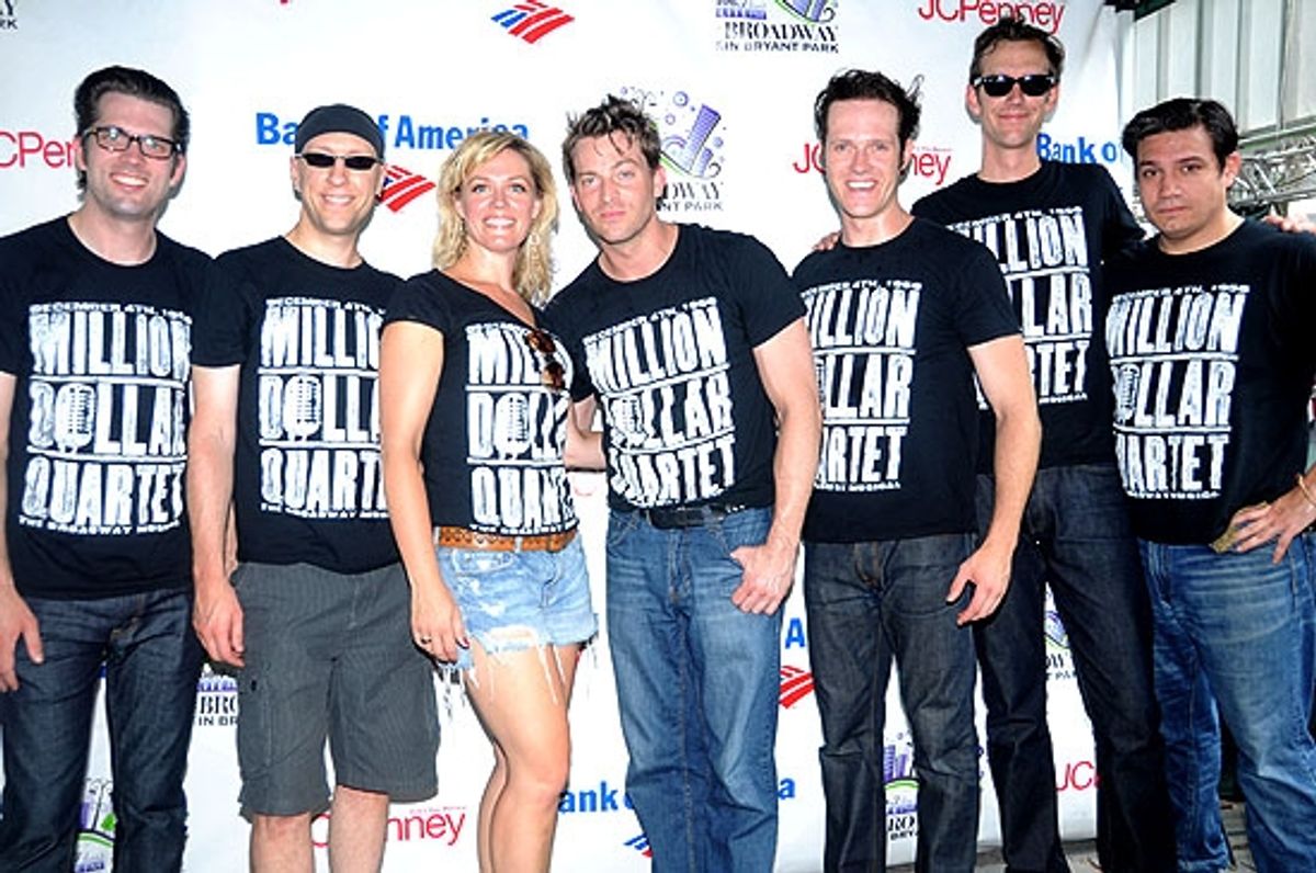 Elizabeth Stanley, Levi Kreis and the cast of Million Dollar Quartet at 