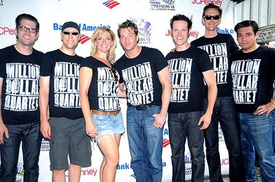 Elizabeth Stanley, Levi Kreis and the cast of Million Dollar Quartet Photo