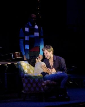 Vanessa Hudgens, Aaron Tveit and Skylar Astin (background) Photo