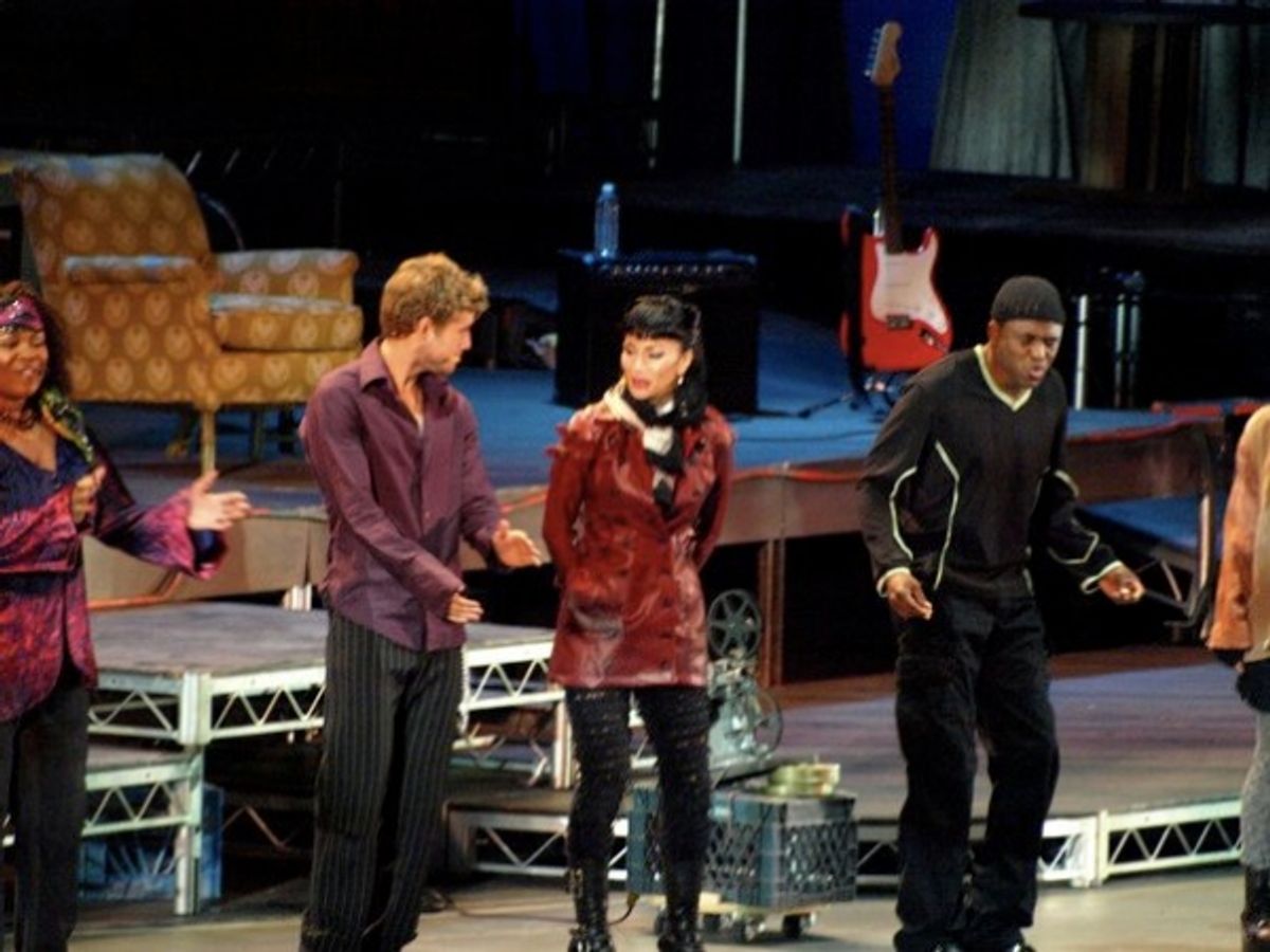 Aaron Tveit, Nicole Scherzinger and Wayne Brady at 