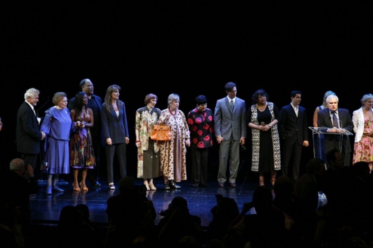 ENSEMBLE singing Happy Birthday: Patricia Neal, LaChanze, Ken Page, Lucie Arnaz, Tammy Grimes,Liza Minnelli, Harry Connick Jr. & Peter Filichia attending The 62nd Annual Theatre World Awards, June 6, 2006 at 
