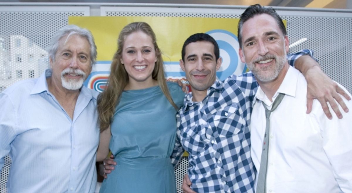 Neil Koenigsberg with the cast of FIT: Kate Cullen Roberts, Jose Joaquin Perez, and Liam Torres at 