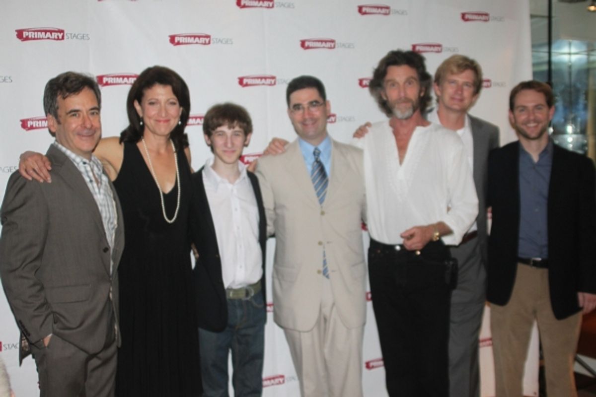 Mark Nelson, Amy Aquino, Noah Robbins, Jonathan Tolins (Playwright), John Glover, Bill Brochtrup and Matt Shakman (Diredtor) at 