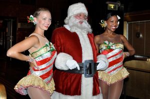 Christina Hedrick and Danelle Morgan join Santa Claus Photo