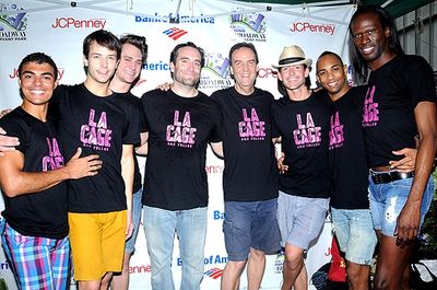 Dale Hensley, Chris Hoch & the cast of La Cage aux Folles Photo