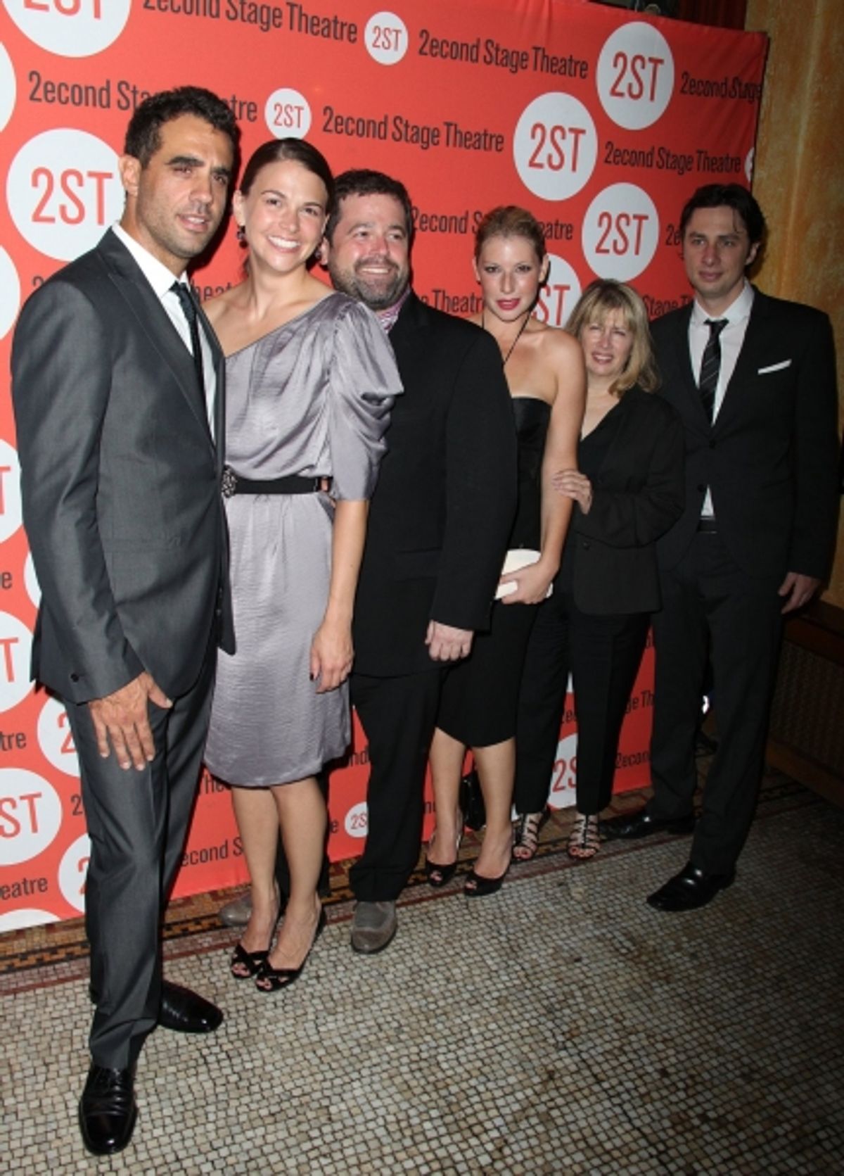 Director Peter Dubois, Bobby Cannavale, Sutton Foster, Ari Graynor, Playwright Paul Weitz & Zach Braff at 