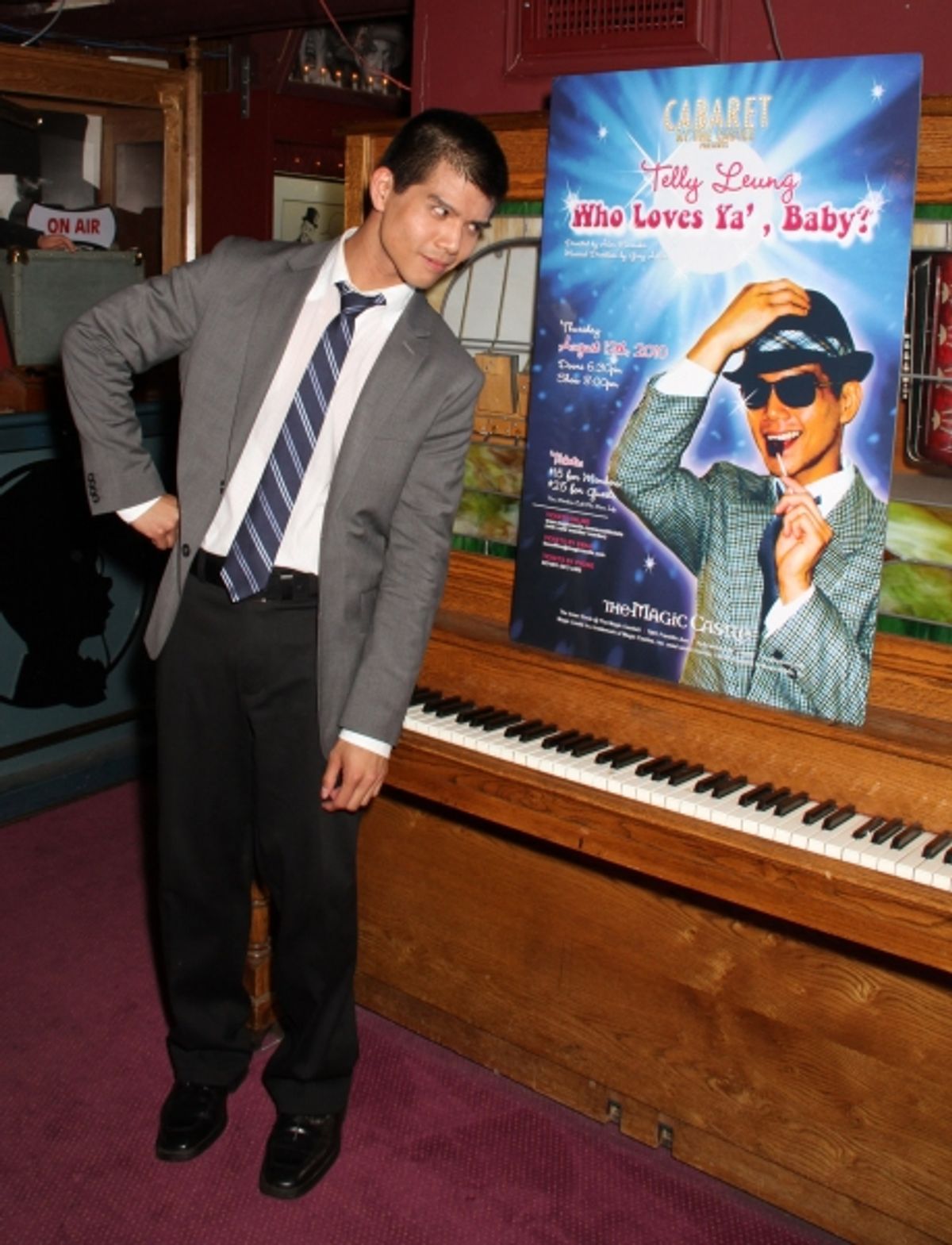 Telly Leung in Lobby with poster at 