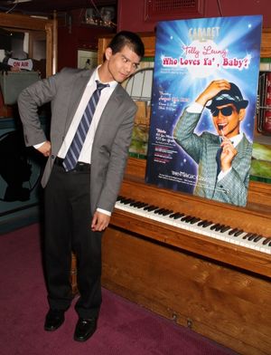 Telly Leung in Lobby with poster Photo