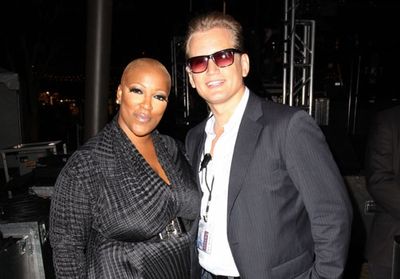Frenchie Davis and producer Chris Isaacson at The Americana at Brand Photo