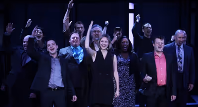 Euan Morton & Jill Paice, Jeremy Kushnier and the Cast of CHESS Photo