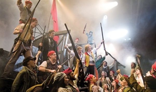 Alistair Brammer and Killian Donnelly with LES MISERABLES Company Photo