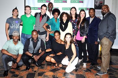 Rory O'Malley & Jenny Kanelos with the cast of Memphis Photo