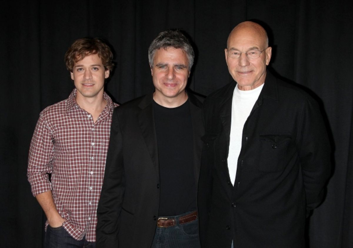 T.R. Knight, Neil Pepe (Director) & Patrick Stewart at 