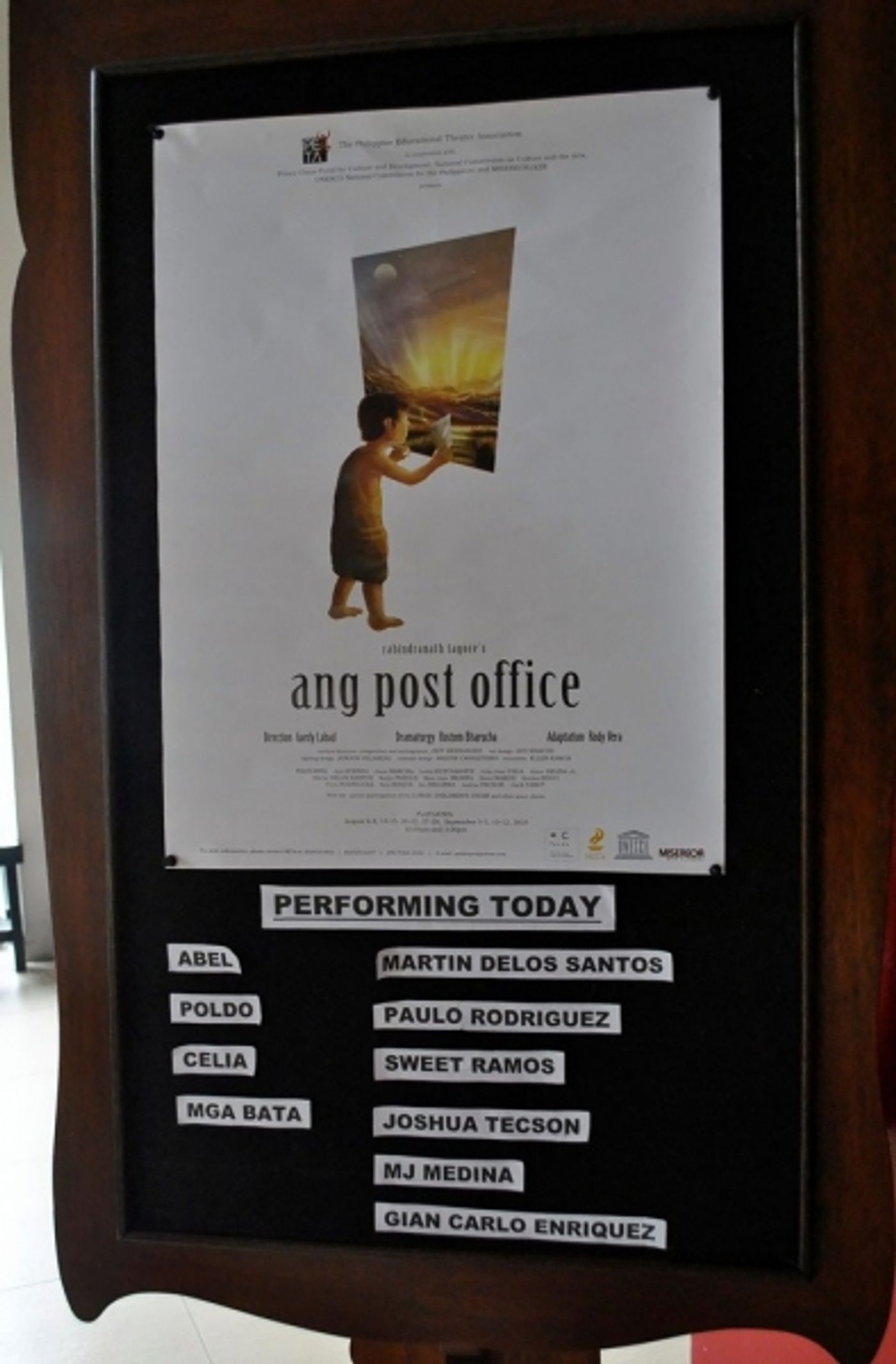 Photo Flash: THE POST OFFICE - The Trouper In Martin Delos Santos  Image