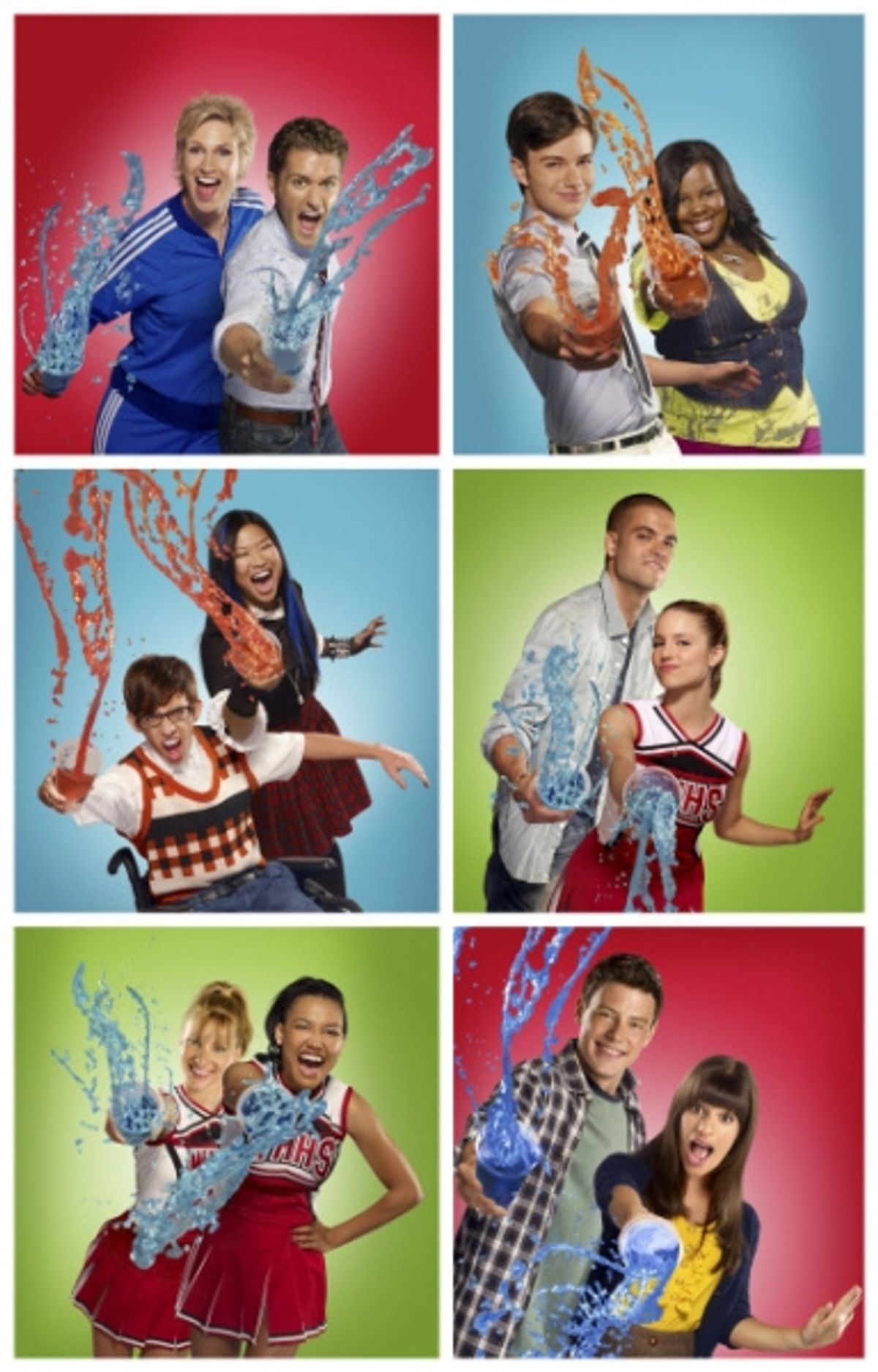 Jane Lynch, Matthew Morrison and the cast of GLEE at 