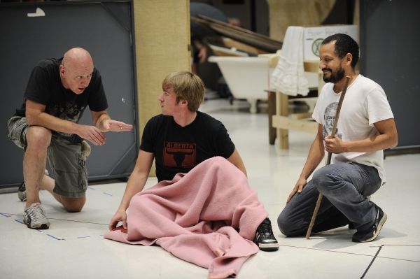 Jonathan Weir (Ensemble) and (right) Jesse Perez (Ensemble) try to persuade Geoff Pac Photo