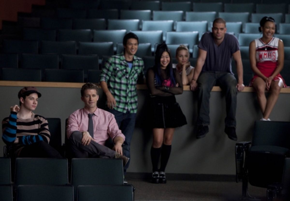 Matthew Morrison and The Glee club watch Sunshine perform in 'Audition' at 