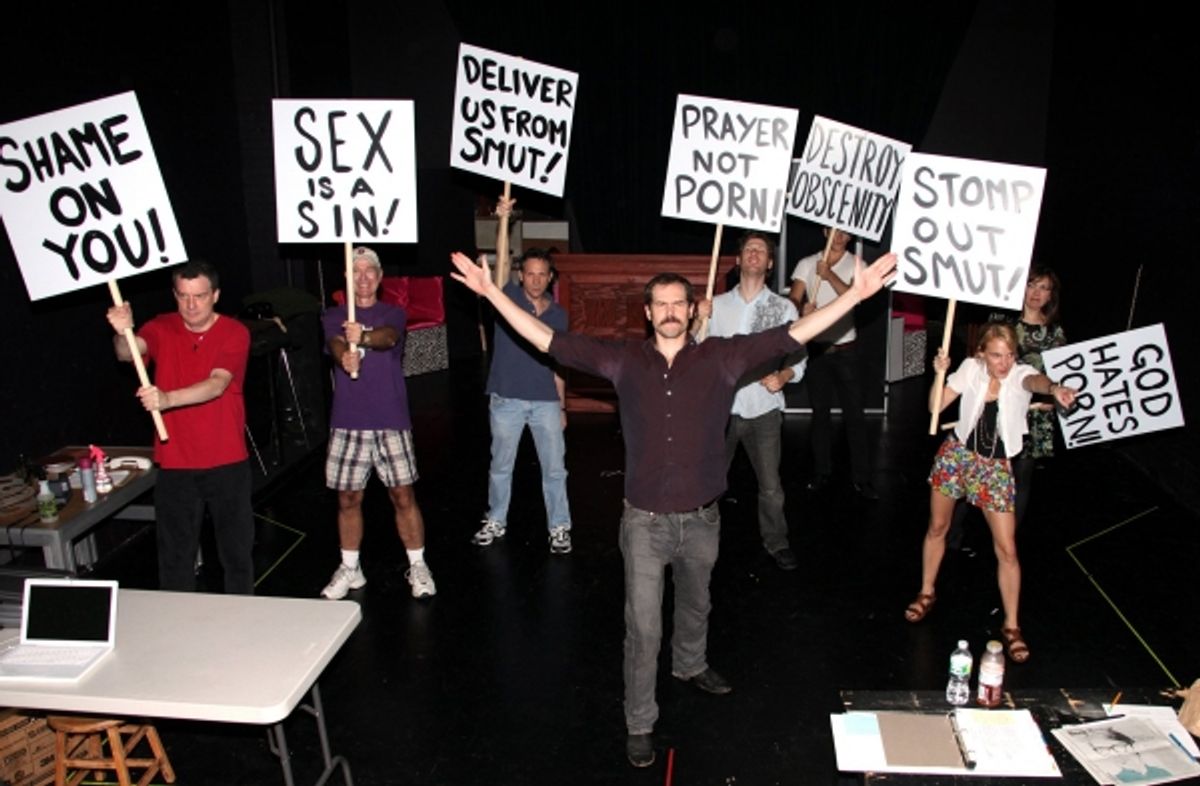 (l-r) Frank Blocker, John-Charles Kelly, Stephen Hope, Jerry Douglas (Director), Malcolm Madera, Graham Stuart Allen, Zach Wagner,Lori Gardner & Rita Rehn at 