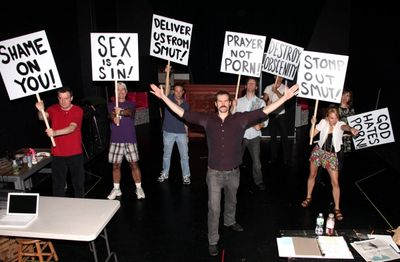(l-r) Frank Blocker, John-Charles Kelly, Stephen Hope, Jerry Douglas (Director), Malc Photo