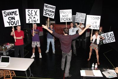 (l-r) Frank Blocker, John-Charles Kelly, Stephen Hope, Jerry Douglas (Director), Malc Photo