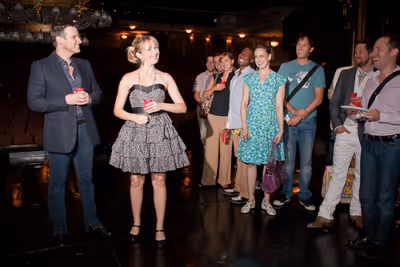 Hugh Panaro, Sara Jean Ford, and the Cast Photo