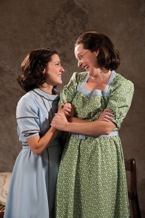 Mariko Nakasone (left) as Anne Frank and Rebecca Prescott as Margot Frank Photo